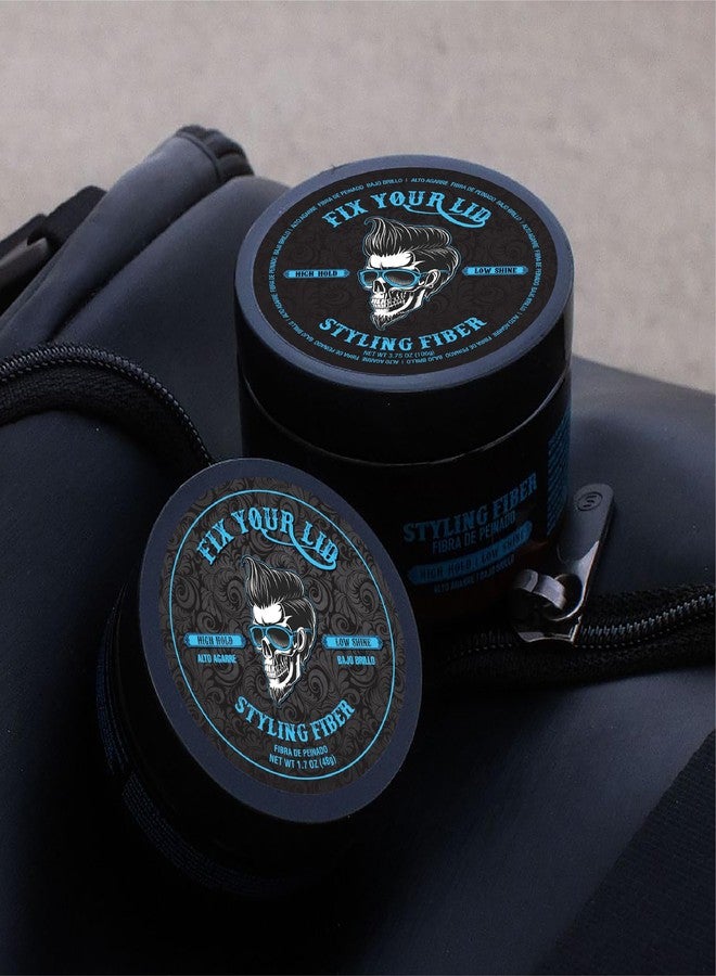 Fix Your Lid Hair Styling Fiber for Men's and Boys' Short, Choppy Hair Types with High Hold and Low Shine - Full Size & Travel Size Bundle - 3.75 oz + 1.7 oz - Image 2